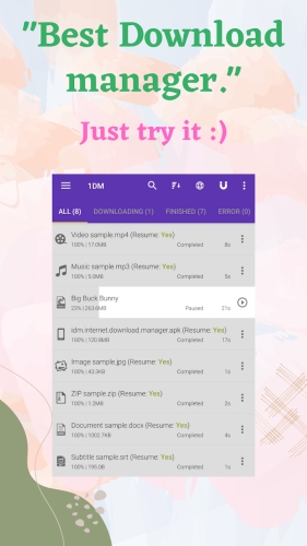 اندروید 1DM+: Browser & Video Download دانلود برنامه
