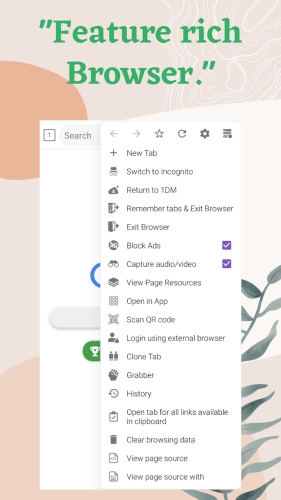 اندروید 1DM+: Browser & Video Download دانلود برنامه