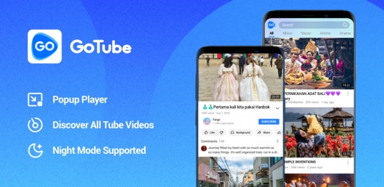 اندروید GoTube: Video & Music Player دانلود برنامه