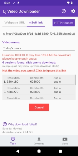 اندروید Lj Video Downloader (m3u8,mp4) دانلود برنامه