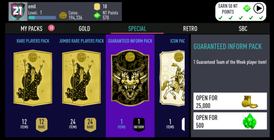 اندروید NT 21 Draft + Pack Opener دانلود بازی