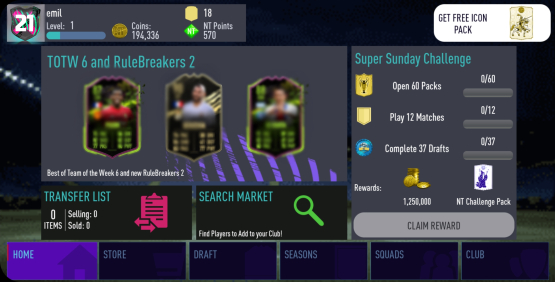 اندروید NT 21 Draft + Pack Opener دانلود بازی