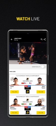 اندروید ONE Championship دانلود برنامه