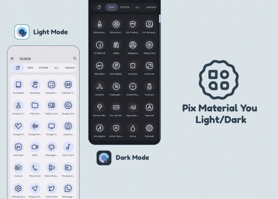 اندروید Pix Material You Light/Dark دانلود برنامه