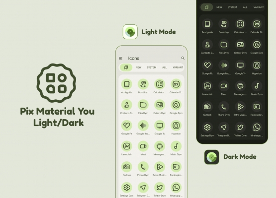 اندروید Pix Material You Light/Dark دانلود برنامه