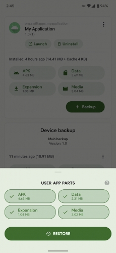 اندروید Swift Backup دانلود برنامه